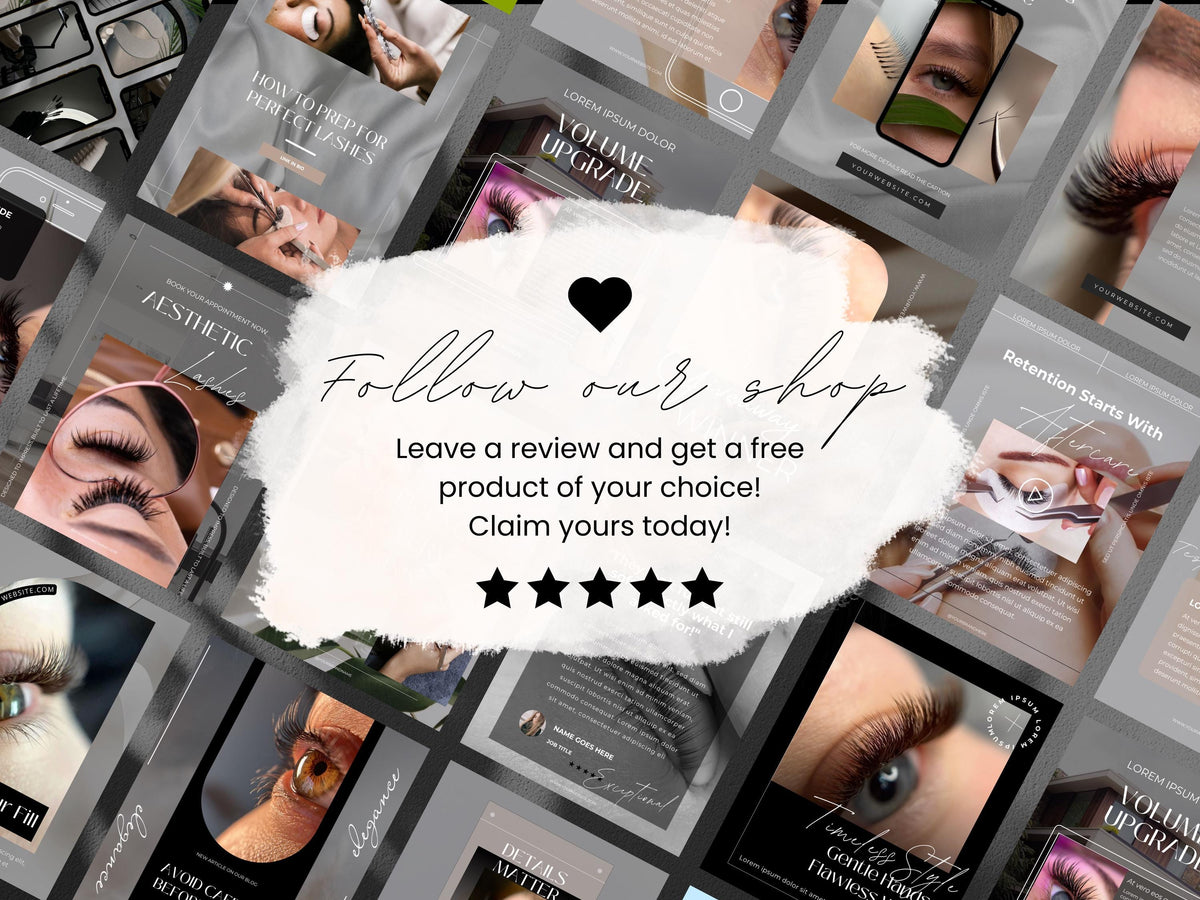Lash Tech Instagram Post Templates: Editable Canva Social Media