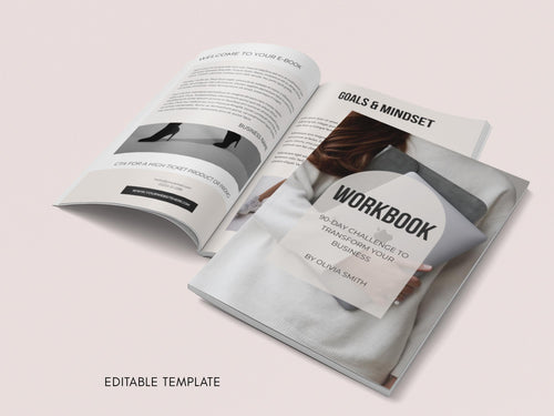Business Ebook Template: 60-Page Editable Canva Workbook for Coaches (Digital Download)
