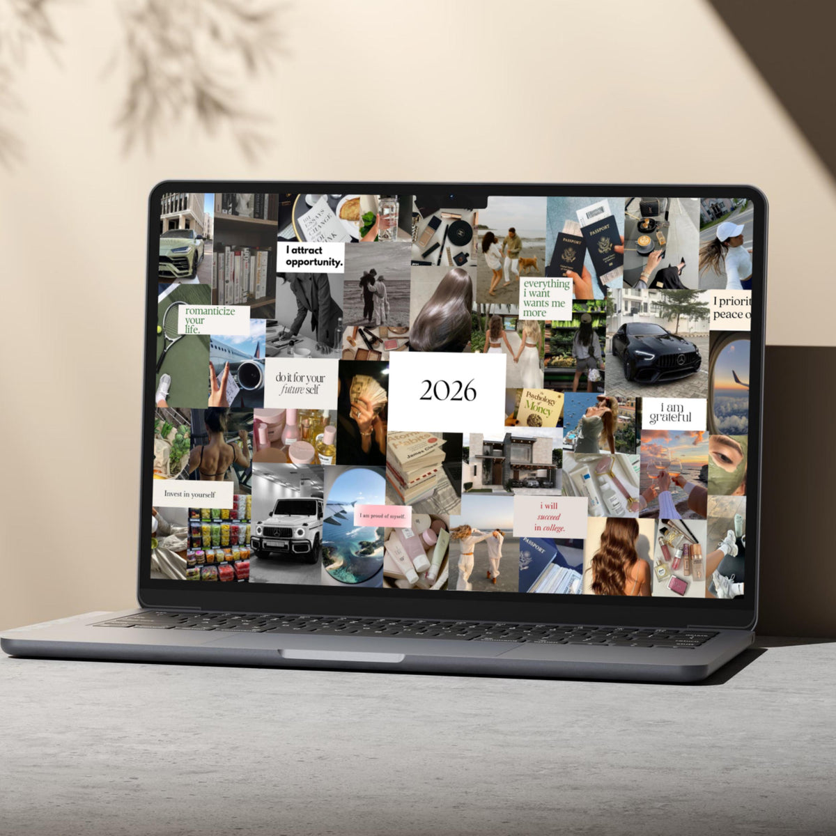 2026 Vision Board Template: Editable Canva Mood Board (Digital Download)