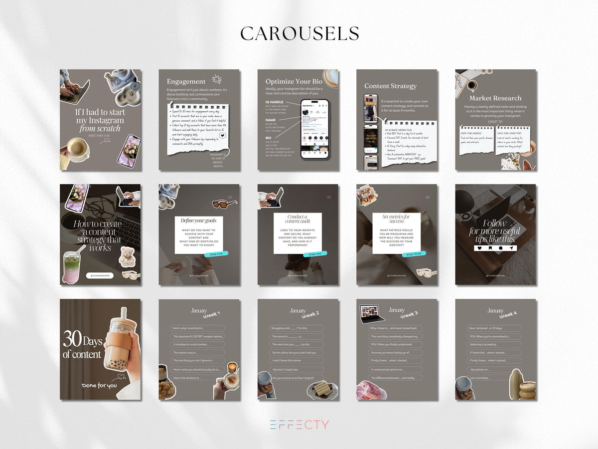 Social Media Manager Template Dark Aesthetic Canva Templates Social Media Marketing Portrait Instagram Post Templates Carousel Posts