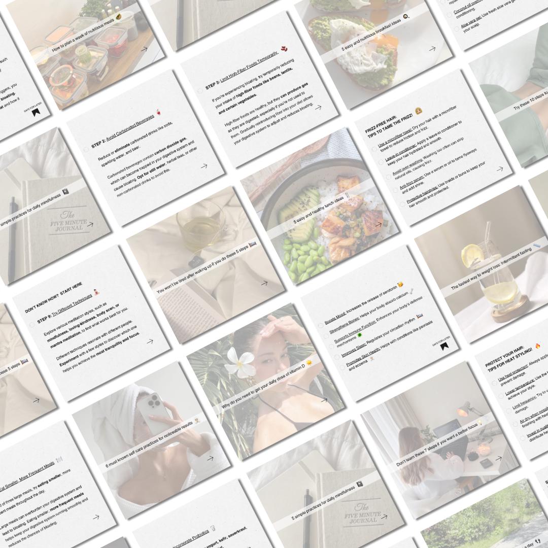 Health & Wellness Social Media Carousel Templates: Canva Editable (Digital Download)