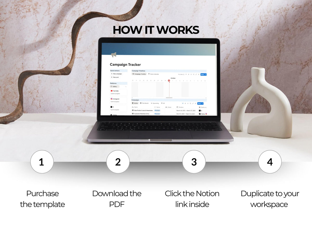 Notion Social Media Manager Template | Content Calendar Planner with Idea Bank Branding Strategy Analytics & Campaign Tracker
