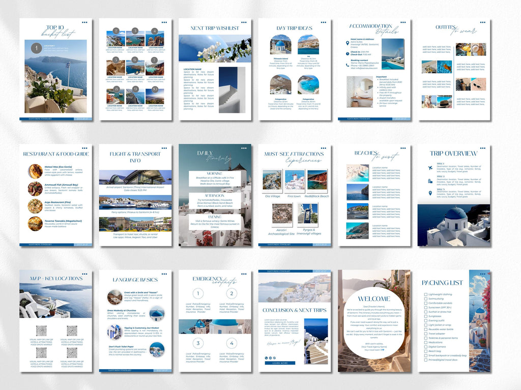 Editable Travel Itinerary Template: Canva Trip Planner (Digital Download)