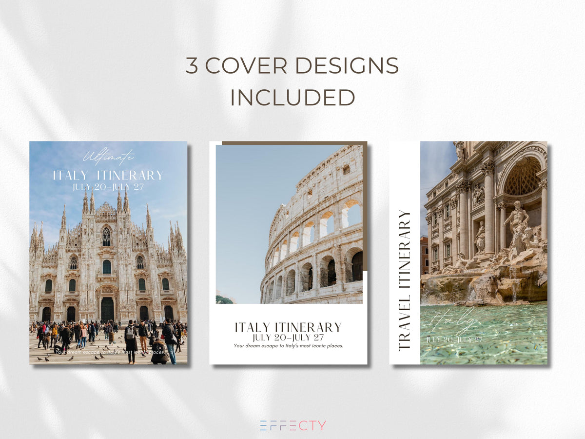 Editable Travel Itinerary Template: Canva Trip Planner (Digital Download