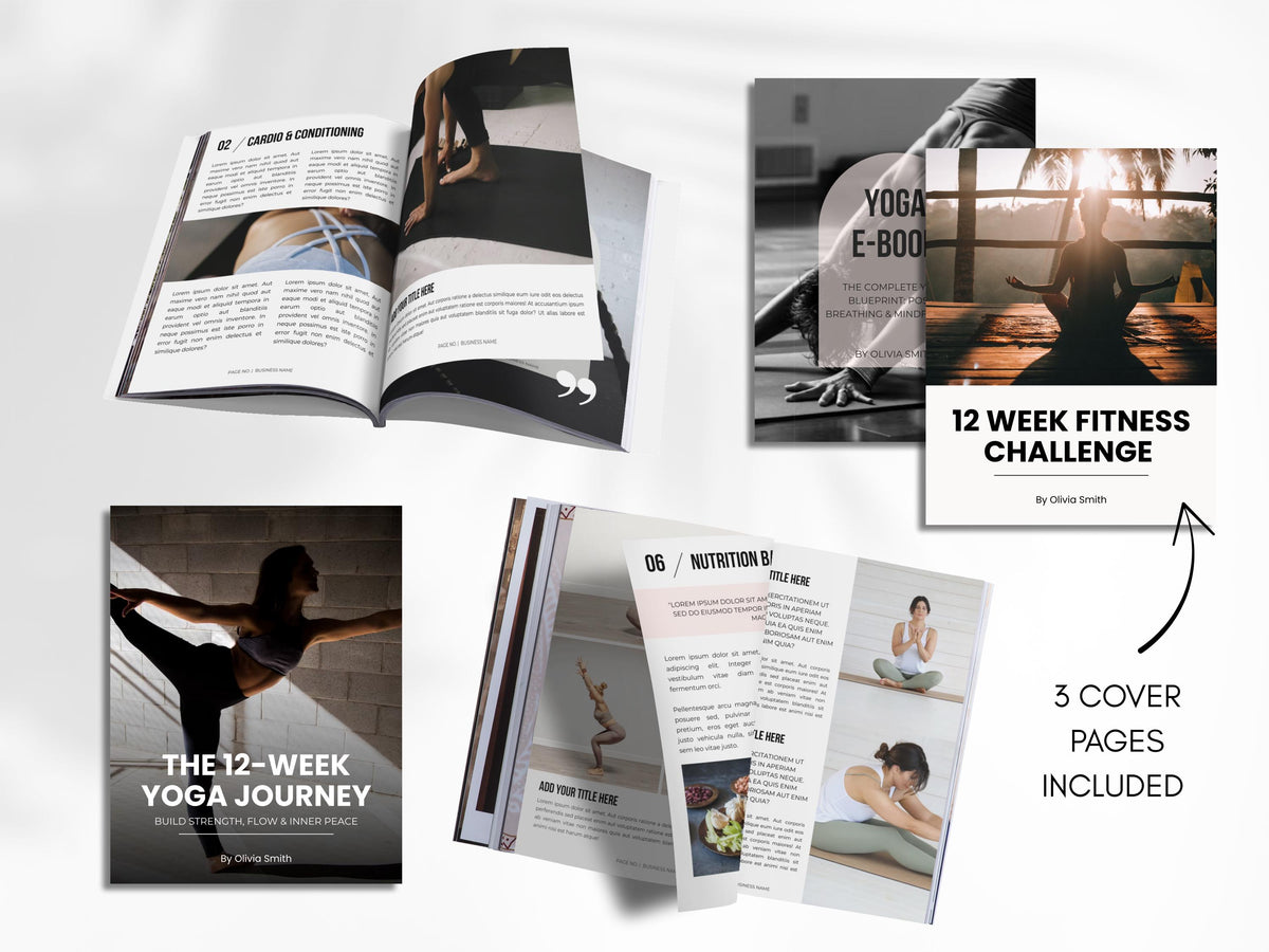 Yoga Ebook Template 70-Page Canva Fitness Yoga Coach Workbook Template Workout Personal Training Nutrition Coach